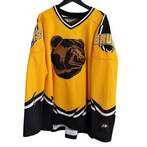 Vintage Boston Bruins "Pooh Bear" Logo Hockey Jersey Size XXL